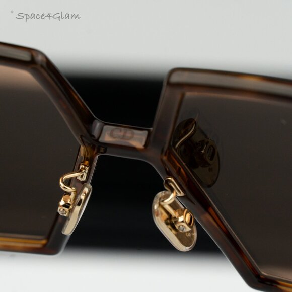 NEW Dior 30MONTAIGNE SU CD40030U 53Y 26L0 Havana Brown Women Square Sunglasses - Picture 7 of 11